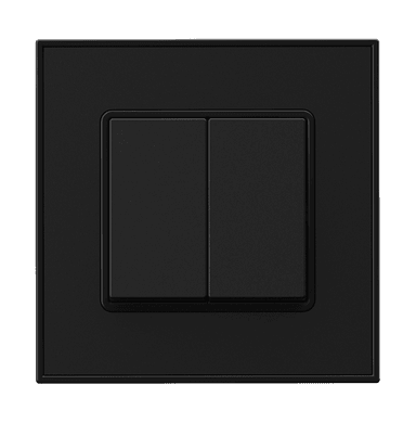 YULE 16Amp. 2Gang 1Way Switch Black