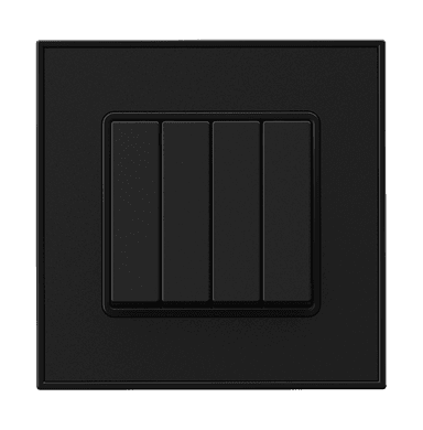 YULE 16Amp. 4Gang 1Way Switch Black