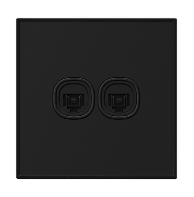 YULE 2Gang 8Wire 8Contact Telephone/Data Outlet Black