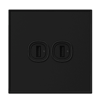 YULE 2.1Amp. 2Gang Type-A USB Charger Outlet Black