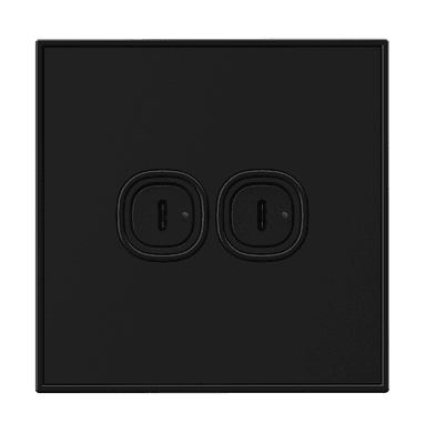 YULE 2.1Amp. 2Gang Type-C USB Charger Outlet Black