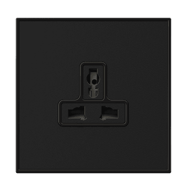 YULE 13Amp. Single Multi Un-Switched Socket Outlet Black