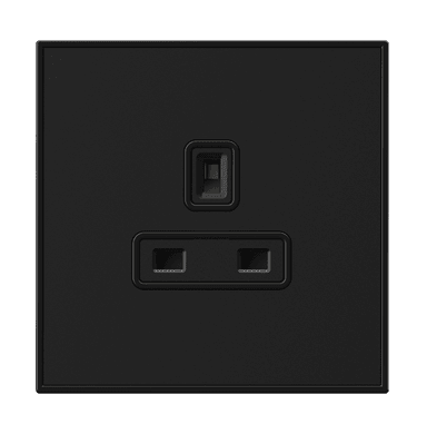 YULE 13Amp. Single Un-Switched Socket Outlet Black