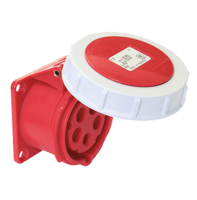 ATLANTIS CEE Series 32Amp. 400V IP67 3P+N+E Straight Flange Socket 50/60Hz - 6h