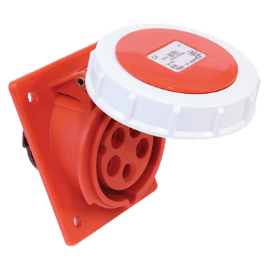 ATLANTIS CEE Series 32Amp. 400V IP67 3P+N+E Sloping Flange Socket 50/60Hz - 6h