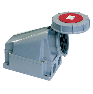 ATLANTIS CEE Series 63Amp. 400V IP67 3P+E Wall Mounted Socket 50/60Hz - 6h