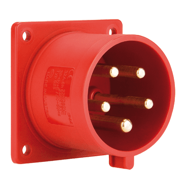 ATLANTIS CEE Series 32Amp. 400V IP44 3P+N+E Straight Flanged Plug 50/60Hz - 6h