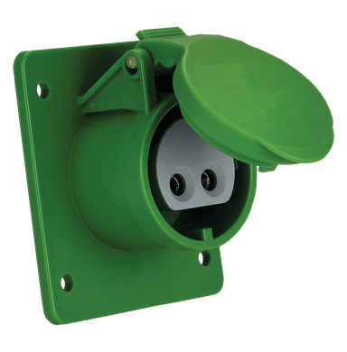 ATLANTIS CEE Series 16Amp. 24V 2Pole IP44 Extra Low Voltage Flange Socket Straight 50/60Hz