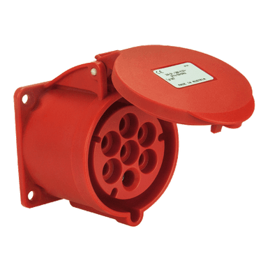 ATLANTIS CEE Series 32Amp. 400V 7Pole IP44 Straight Flange Socket 50/60Hz - 6h
