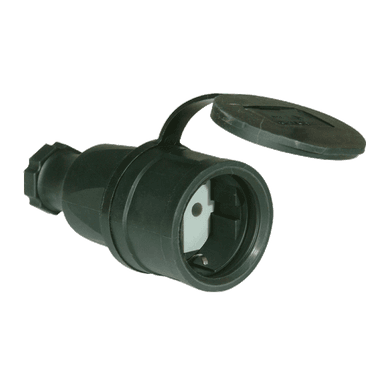 ATLANTIS CEE Series 16Amp. 250V IP44 Schuko Rubber Connector with Cap 50/60Hz