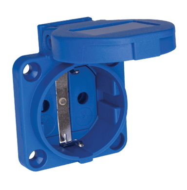 ATLANTIS CEE Series 16Amp. 250V 2Pole IP54 Panel Mounted Schuko Socket (screws Rear-Connection) 50/60Hz