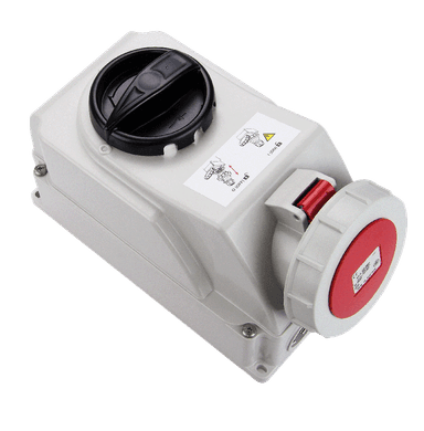 ATLANTIS CEE Series 32Amp. 400V IP67 5Pole Switched Interlocked Socket Wall Mounted 50/60Hz - 6h