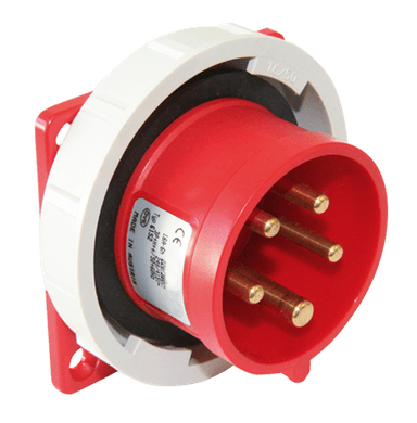 ATLANTIS CEE Series 32Amp. 400V IP67 3P+N+E Straight Flanged Plug 50/60Hz - 6h
