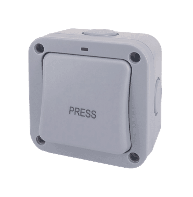 ATLANTIS 16AX 250V 1Gang 1Way Bell Press with Indicator Grey