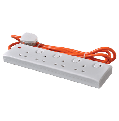13Amp. Trailer Socket with 13Amp. Fused Plug Top & 3m Wire White