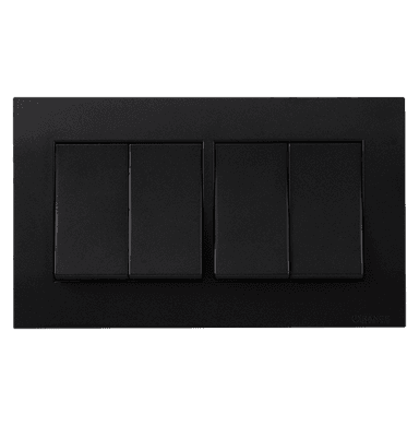AKOYA 16Amp. 4Gang 2Way Switch (Twin) B/Matte with B/Matte Surround