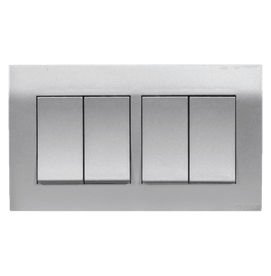 AKOYA 16Amp. 4Gang 1Way Switch (Twin) S/Matte with S/Matte Surround