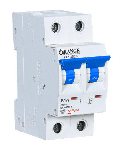 SIGMA 10Amp. 2Pole, Type B, 415V, 6kA MCB