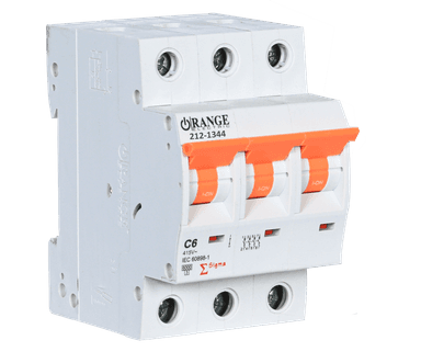SIGMA 6Amp. 3Pole, Type B, 415V, 6kA MCB