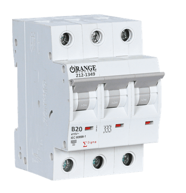 SIGMA 20Amp. 3Pole, Type B, 415V, 6kA MCB