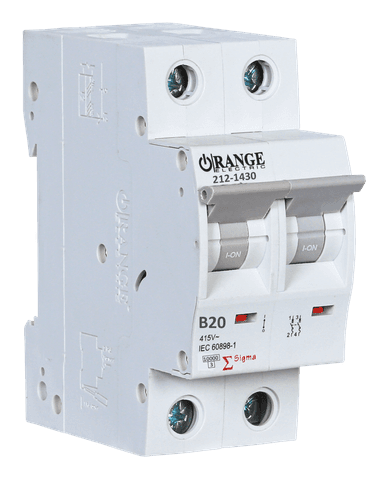 SIGMA 20Amp. 2Pole, Type B, 400V, 10kA MCB