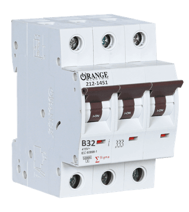 SIGMA 32Amp. 3Pole, Type B, 400V, 10kA MCB