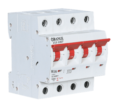 SIGMA 16Amp. 4Pole, Type B, 400V, 10kA MCB