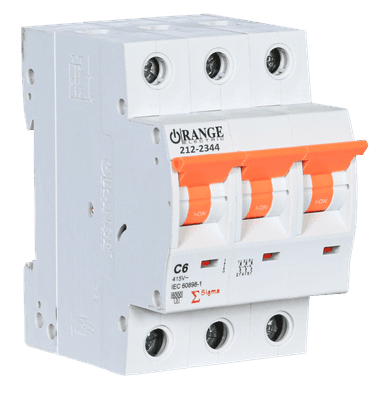 SIGMA 6Amp. 3Pole, Type C, 415V, 6kA MCB
