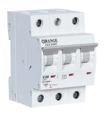 SIGMA 20Amp. 3Pole, Type C, 415V, 10kA MCB