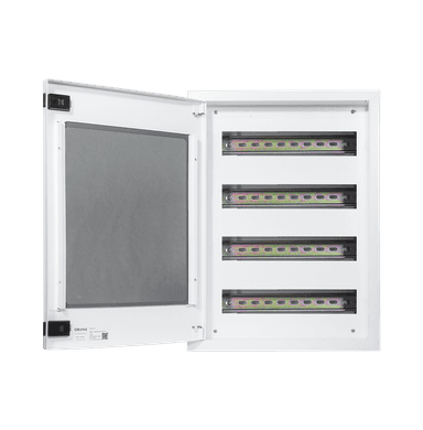 4Row 56Way Metal Distribution Enclosure with Glass Lid 383(W)X656(H)X120(D)mm