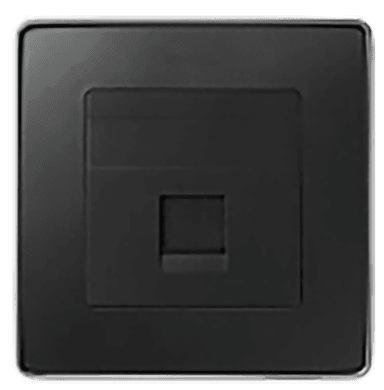 Wall Plate 2Port Black Matt