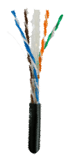 Cat5e, UTP 4Pair Jelly Cable 23AWG PE Sheath 305Meter, Black