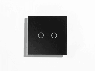 Smart Glass Switch Black, 2 buttons RGB
