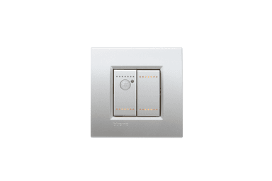 Switch 3 buttons + motion sensor Bticino Light - Silver. RGB leds