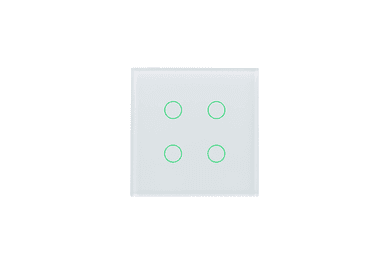Smart Glass Switch White, 4 buttons RGB