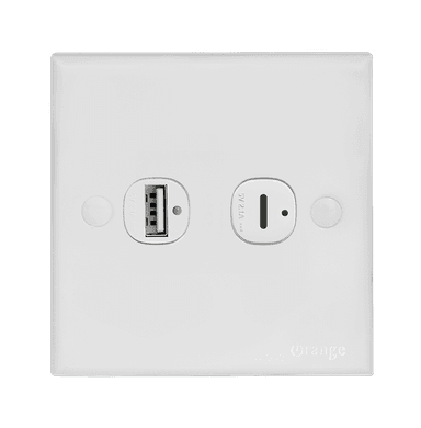 CASABLANCA 2.1Amp. 2Gang Type-A+C USB Charger Outlet White